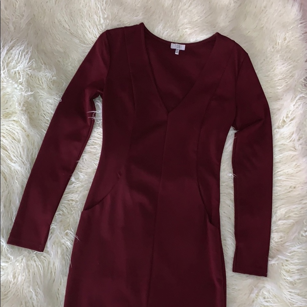 Burgundy party dress